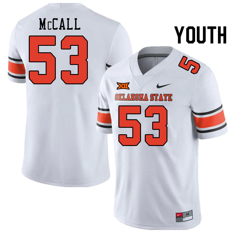 Youth #53 Andrew McCall Oklahoma State Cowboys College Football Jerseys Stitched-White